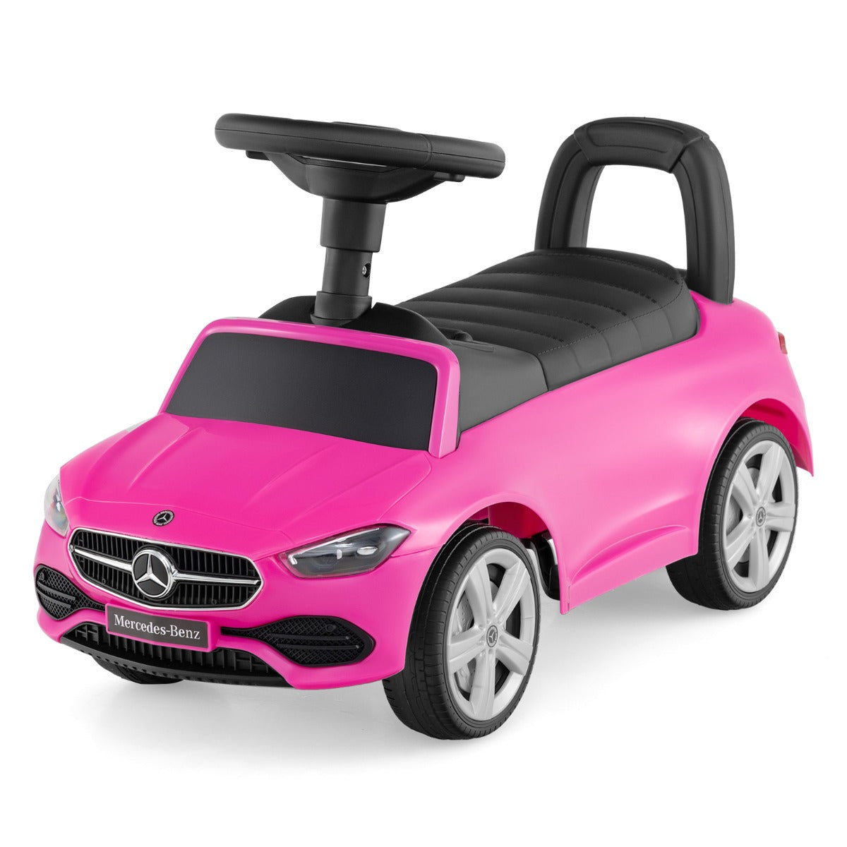 Mercedes-Benz licensed driving toy with steering wheel &amp; storage space ride-on car pink