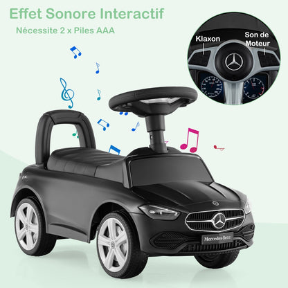 Mercedes-Benz licensed driving toy with steering wheel &amp; storage space ride-on car black