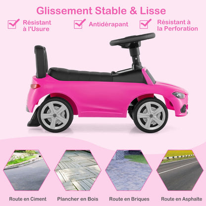 Mercedes-Benz licensed driving toy with steering wheel &amp; storage space ride-on car pink