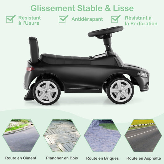 Mercedes-Benz licensed driving toy with steering wheel &amp; storage space ride-on car black