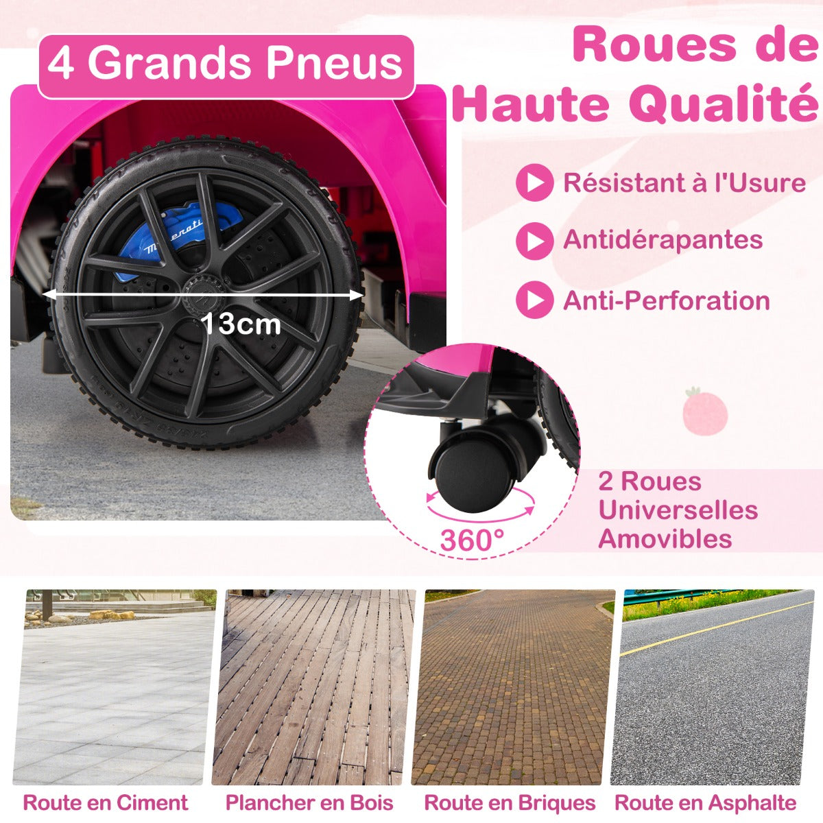 3-in-1 Ride on Push Car with 2 Universal Wheels, Music Steering, Guardrail and Handlebar-Pink