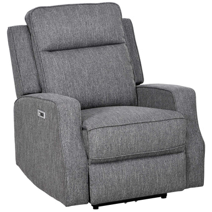 HOMCOM 150  Electric Reclining Chair, with USB port and Footrest - Charcoal Grey