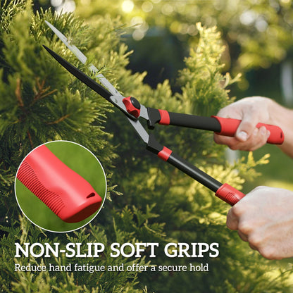 Outsunny Garden Shears, 63.5 cm Heavy Duty Hedge Shears with Razor-Sharp Blades, Comfort Grip and Tension Adjuster for Hedges, Shrubs and Bushes, Easy Cutting and Trimming