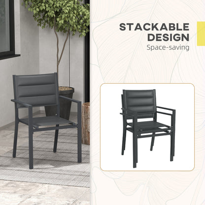 Outsunny Set of Two Aluminium Stacking Garden Chairs