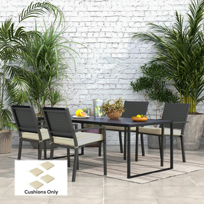 وسائد بديلة للمقعد مكونة من 4 قطع من Outsunny، مجموعة وسائد كرسي الفناء مع أربطة للأماكن الداخلية والخارجية، بيج