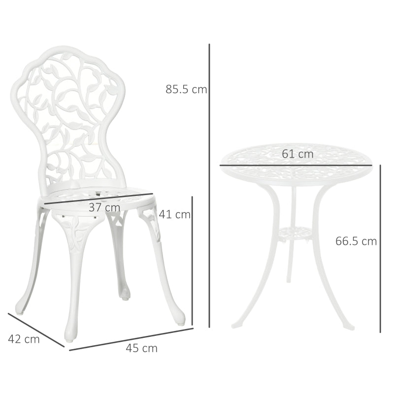 Set Garden Furniture Dining Table Chairs - White