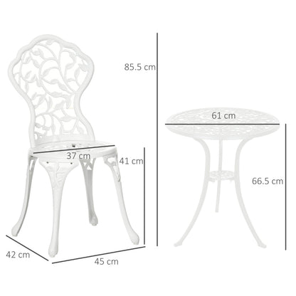 Set Garden Furniture Dining Table Chairs - White