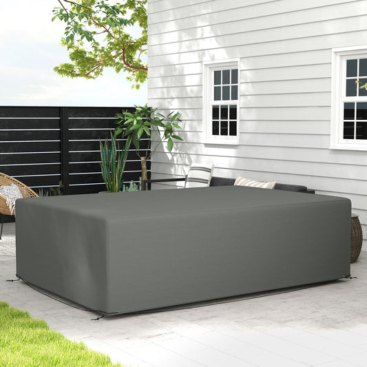 Pokrowiec na meble ogrodowe Outsunny Outdoor Garden Furniture Wodoodporny, anty-UV 600D, wytrzymały pokrowiec na meble ogrodowe Oxford z tkaniny prostokątnej, ciemnoszary, 245 x 165 x 66 cm