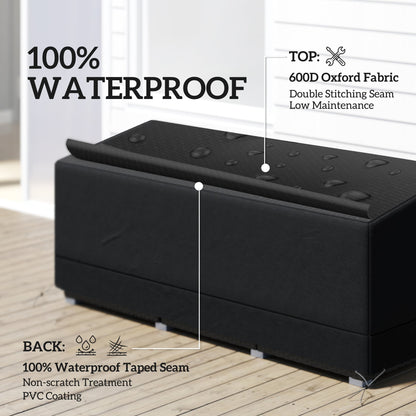 Outsunny Rectangular Patio Garden Furniture Cover Waterproof for 3 Seater Sofa Bistro Set, UV Resistant Protection 600D Oxford Fabric Rattan Lounge Clean Cover, 190 x 72 x 76cm, Black