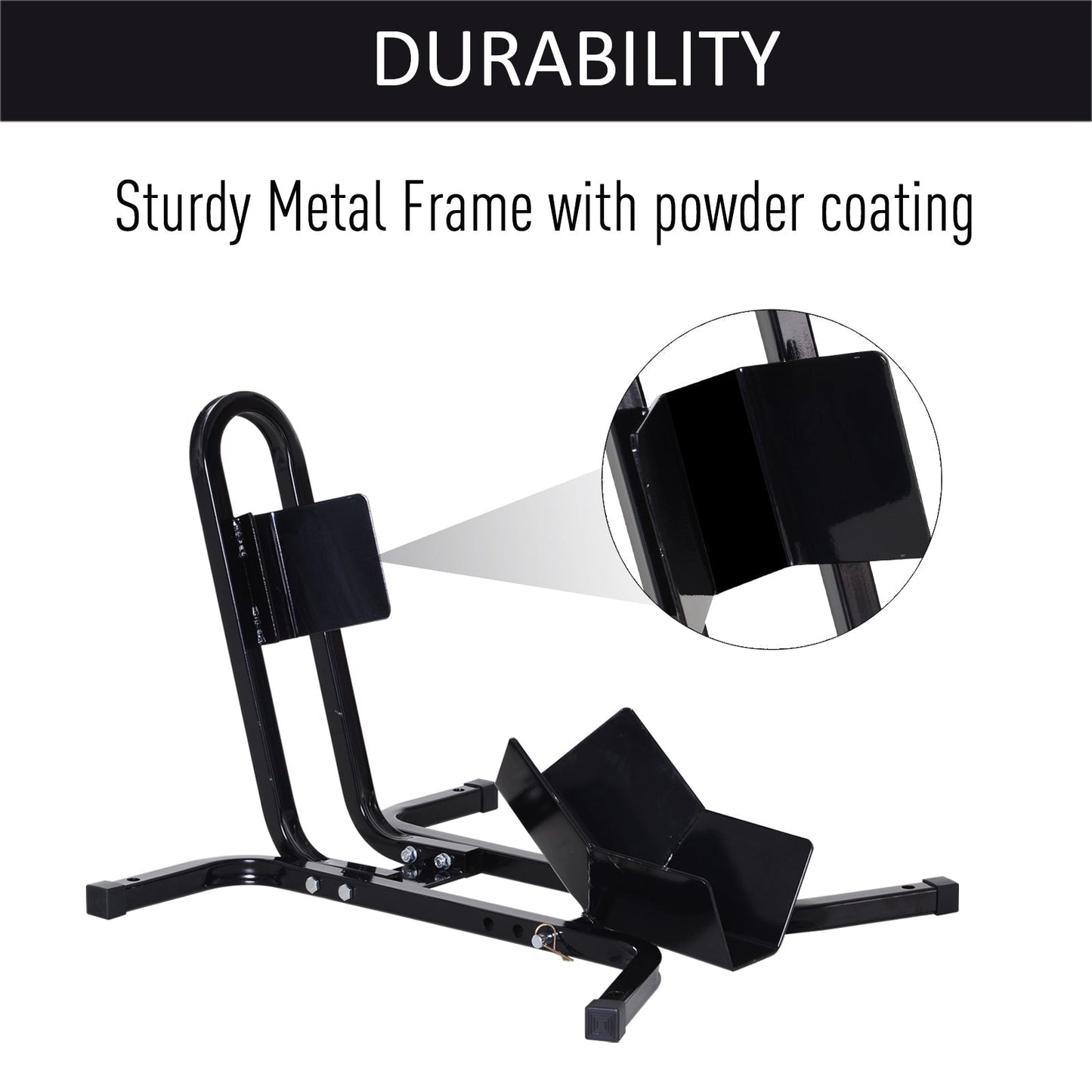 HOMCOM Metal Motorcycle Motorbike Wheel Chock Locking Stand System 17", 19", 21"/43, 48, 51 cm Front Wheels Steel Adjustable Fixing Tyre Holder Support