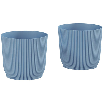 Outsunny Set of Two √ê¬§22cm Planters - Blue