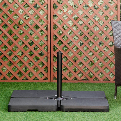 Outsunny Four-Piece Plastic Cantilever Parasol Base - Black
