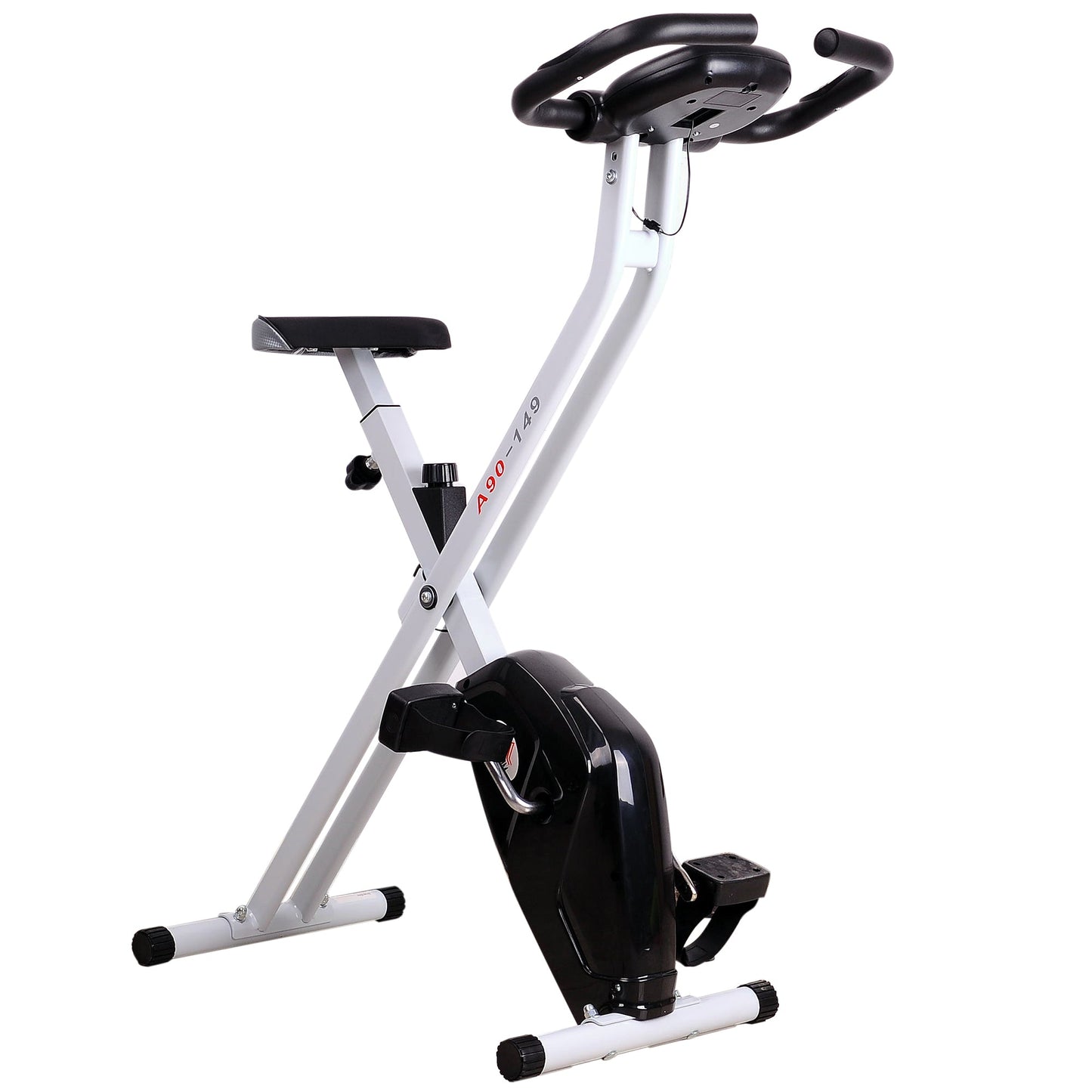 Steel Manual Home Exercise Bike w/ LCD Monitor Black