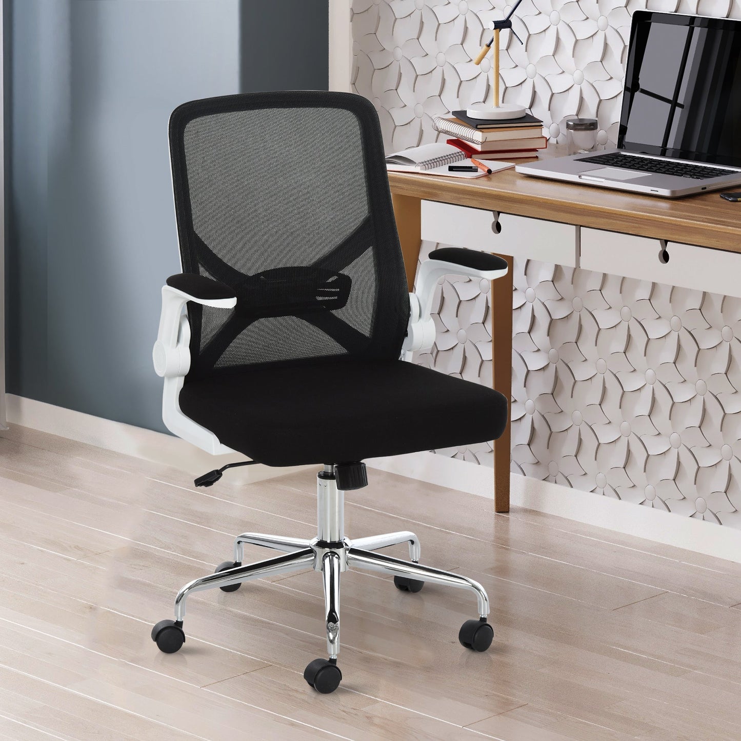 Vinsetto Office Chair with Folding Back Mesh Swivel High Back Chair Adjustable Height