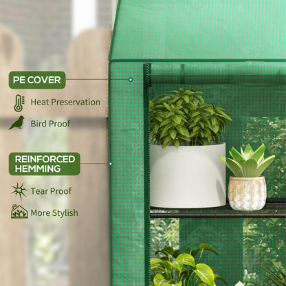 Outsunny 46 x 143cm Three-Shelf Mini Greenhouse - Green