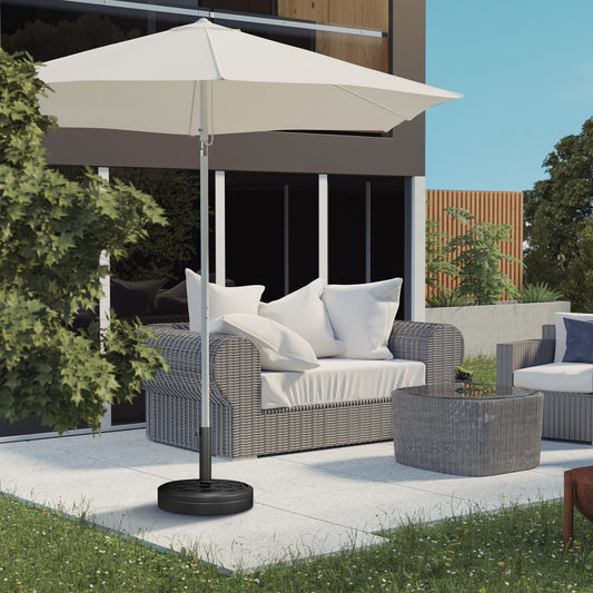 Outsunny 18 kg betonowa podstawa parasola z efektem rattanu 45 cm średnicy wytrzymały stojak na parasol na zewnątrz
