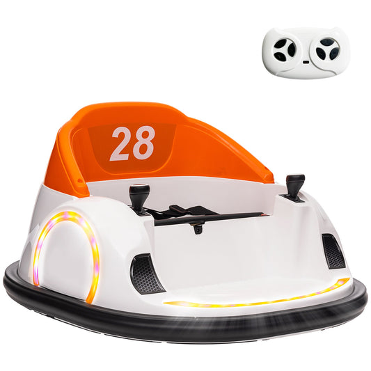 AIYAPLAY 360√Ç¬∞ Obrotowy samochodzik dla dzieci, 12 V Waltzer Car z pilotem, dwoma joystickami, światłami muzycznymi, pomarańczowy