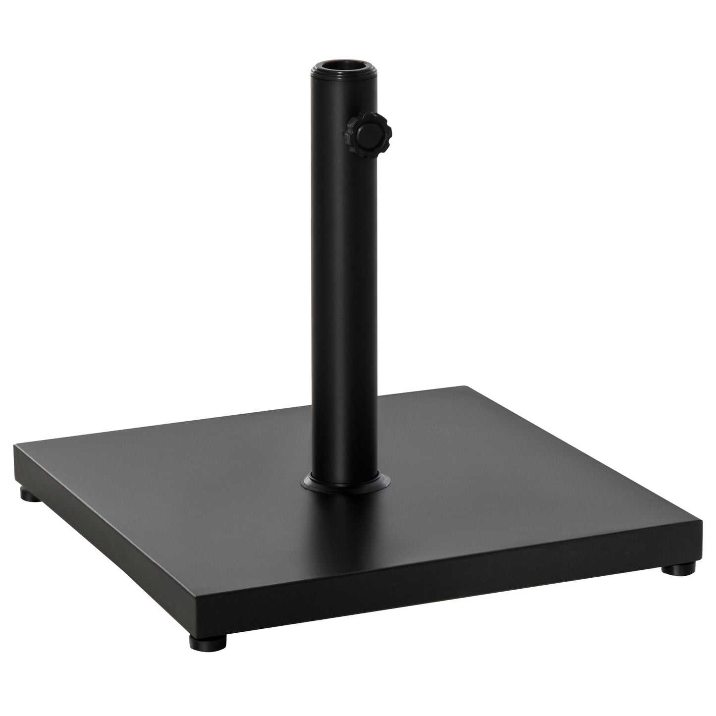 Outsunny â35/38/48MM 18KG Steel Square Parasol Stand Base w/ Adjustable Knob Umbrella Stand Garden Patio Outdoor Home, Black