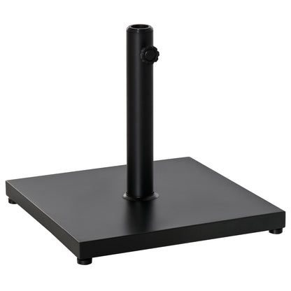 Outsunny â35/38/48MM 18KG Steel Square Parasol Stand Base w/ Adjustable Knob Umbrella Stand Garden Patio Outdoor Home, Black