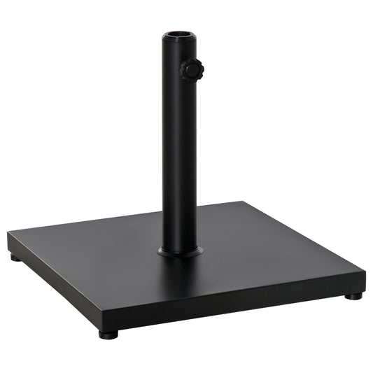 Outsunny â35/38/48MM 18KG Steel Square Parasol Stand Base w/ Adjustable Knob Umbrella Stand Garden Patio Outdoor Home, Black