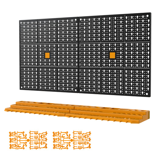 Wall Tool Storage Kit with 2 Storage Shelves and 50 Hooks