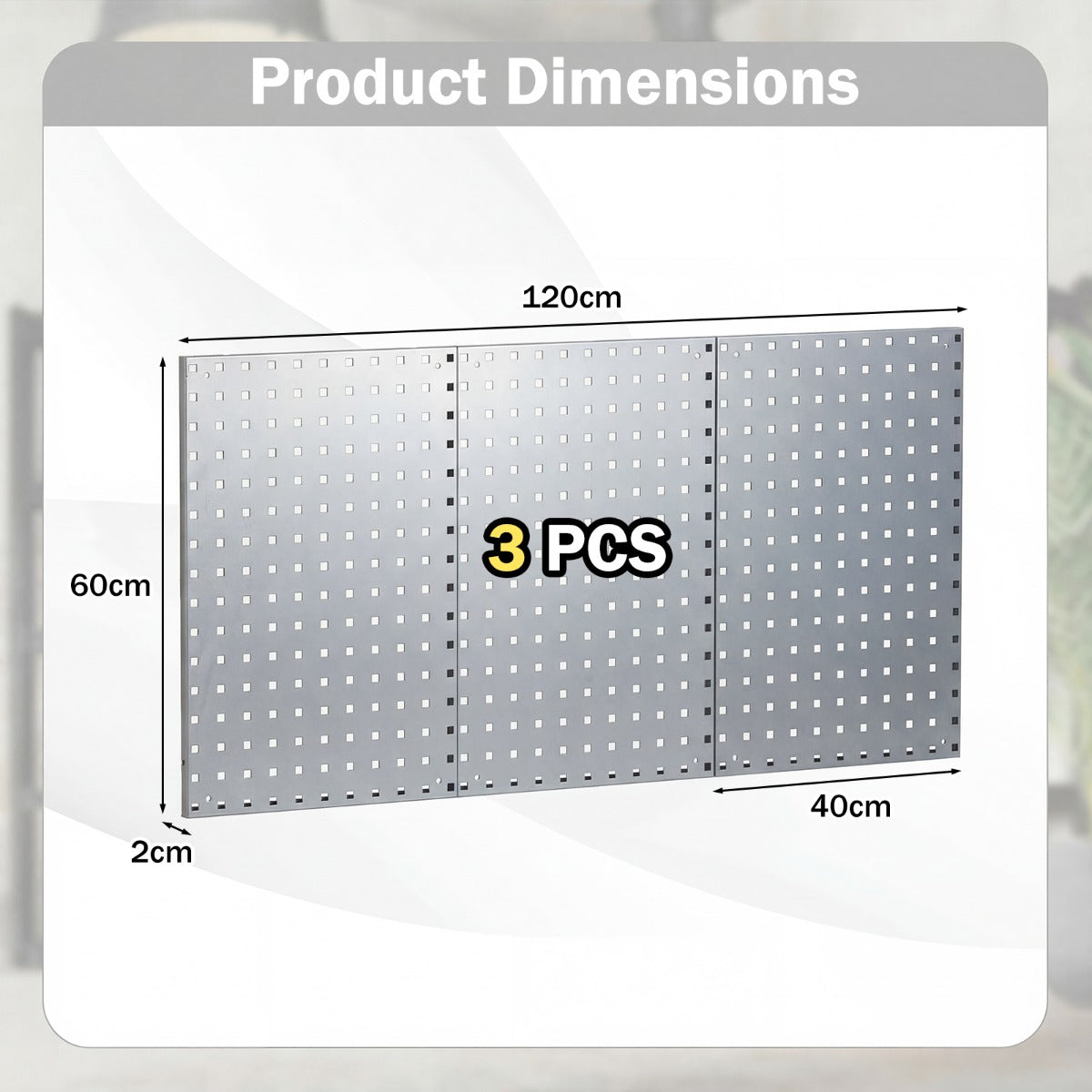 Wall-Mounted Pegboard Tool Organizing Kit with 28 PCS Hanging Accessories-Silver