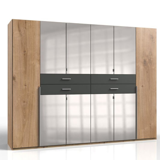 Wardrobe DENMARK 6 Door Wardrobe in Oak and Graphite
