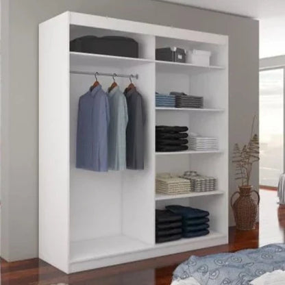 Artemis 2-Door Mirrored Sliding Wardrobe 180cm - Matt Black, Brown or Sonoma Oak