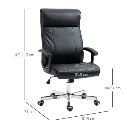 Vinsetto High-Back Vibration Massage Office Chair, Computer Chair with Tilt Function, Remote Control and Adjustable Height, Black