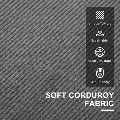 HOMCOM Mała dwuosobowa sofa sztruksowa - szara
