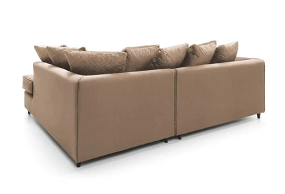 Chic Velvet Corner Sofa - Tan Brown