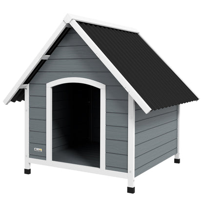 PawHut Outdoor Dog Kennel Wooden Dog House w/ Removable Floor, Anti-Corrosion Wood, for Large Dogs, 110W x 98D x 106.5Hcm