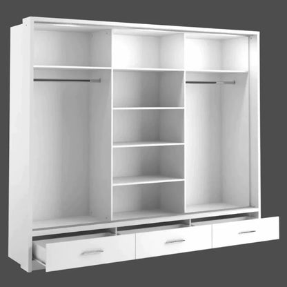 Artimas 23 - 3 Sliding Door Wardrobe 250cm - White Matt