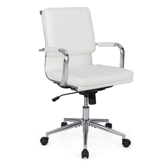 Ergonomic Computer Desk Chair with Rocking Backrest-White