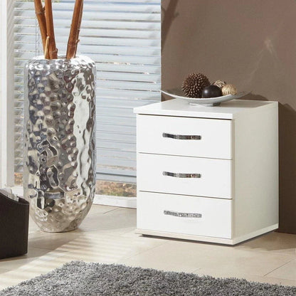 Dewi 3 Drawer Bedside Chest - White