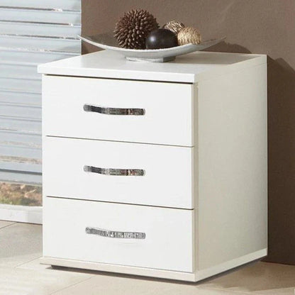 Dewi 3 Drawer Bedside Chest - White