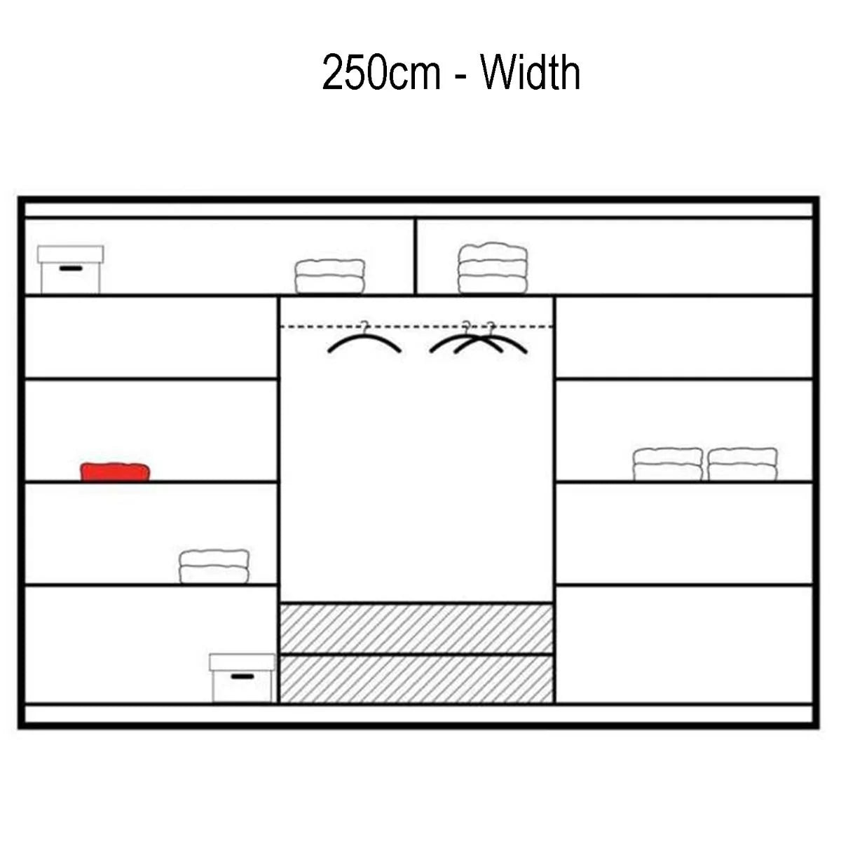 Rotherham Warm Wood Effect Sliding Door Mirror Wardrobe