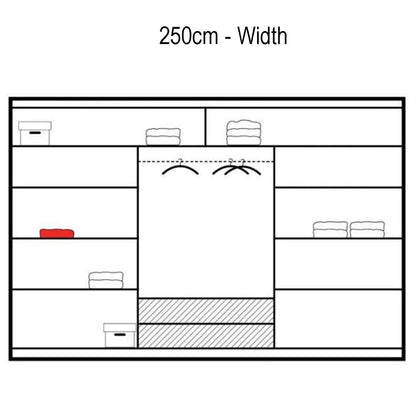 Rotherham Warm Wood Effect Sliding Door Mirror Wardrobe