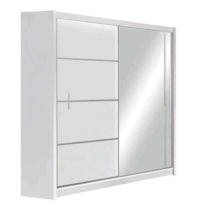 Broadland Sliding Door 180cm Wardrobe with Mirror - White, Black, Sonoma