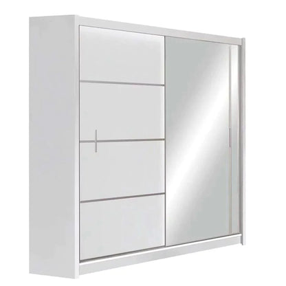 Broadland Sliding Door 180cm Wardrobe with Mirror - Sonoma, White, Black