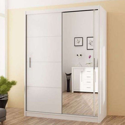 Broadland Sliding Door 150cm Wardrobe with Mirror - White, Black, Sonoma