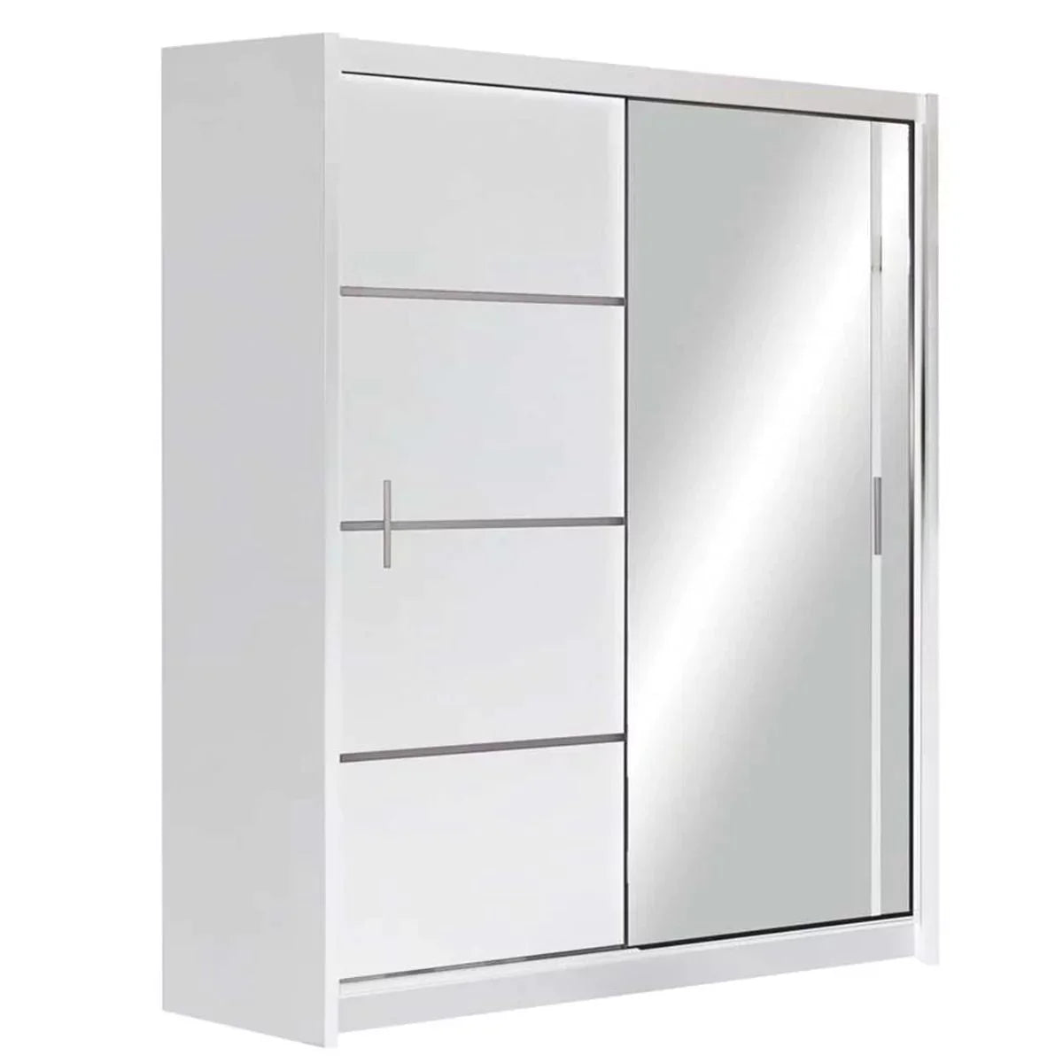 Broadland Sliding Door 150cm Wardrobe with Mirror - Sonoma, Black, White