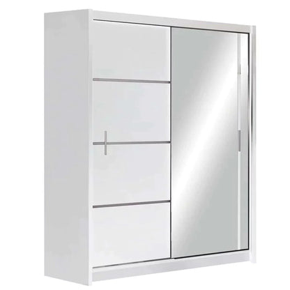 Broadland Sliding Door 150cm Wardrobe with Mirror - Black, Sonoma, White