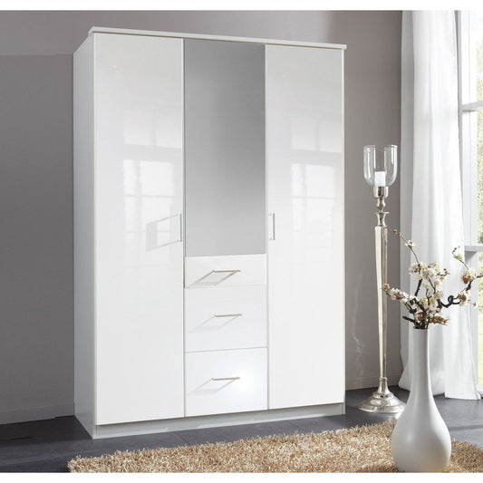 CALLISTO 3 Door Wardrobe White 135cm