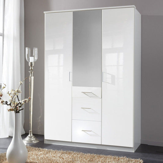 CALLISTO 3 Door Wardrobe White 135cm