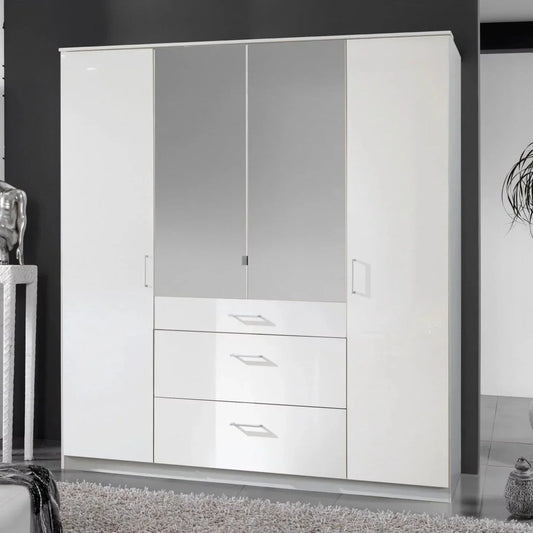 CALLISTO 4 Door Wardrobe White 180cm