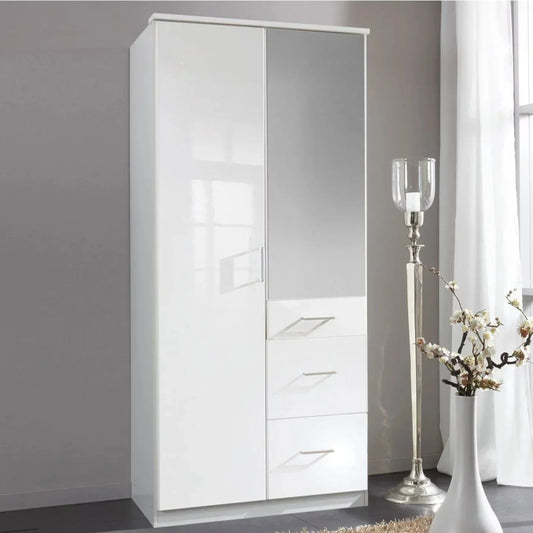 CALLISTO 2 Door Wardrobe White 90cm