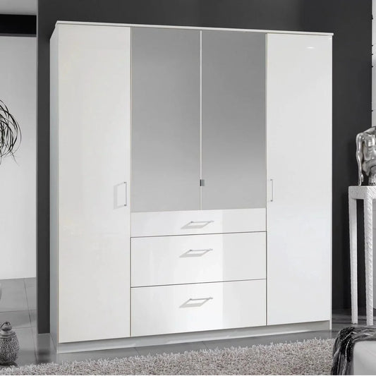 CALLISTO 4 Door Wardrobe White 180cm