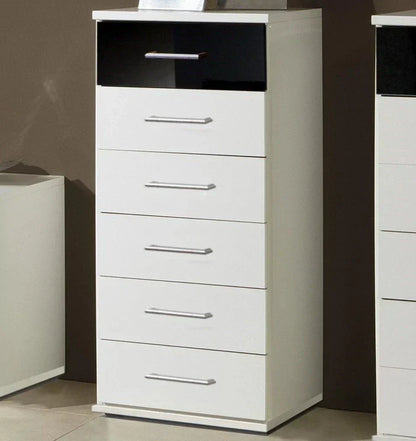 White Chest of Drawers LINE Tallboy Medium Chest, 6 Drawers