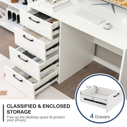 Home Office Writing Desk with File Storage Cabinet